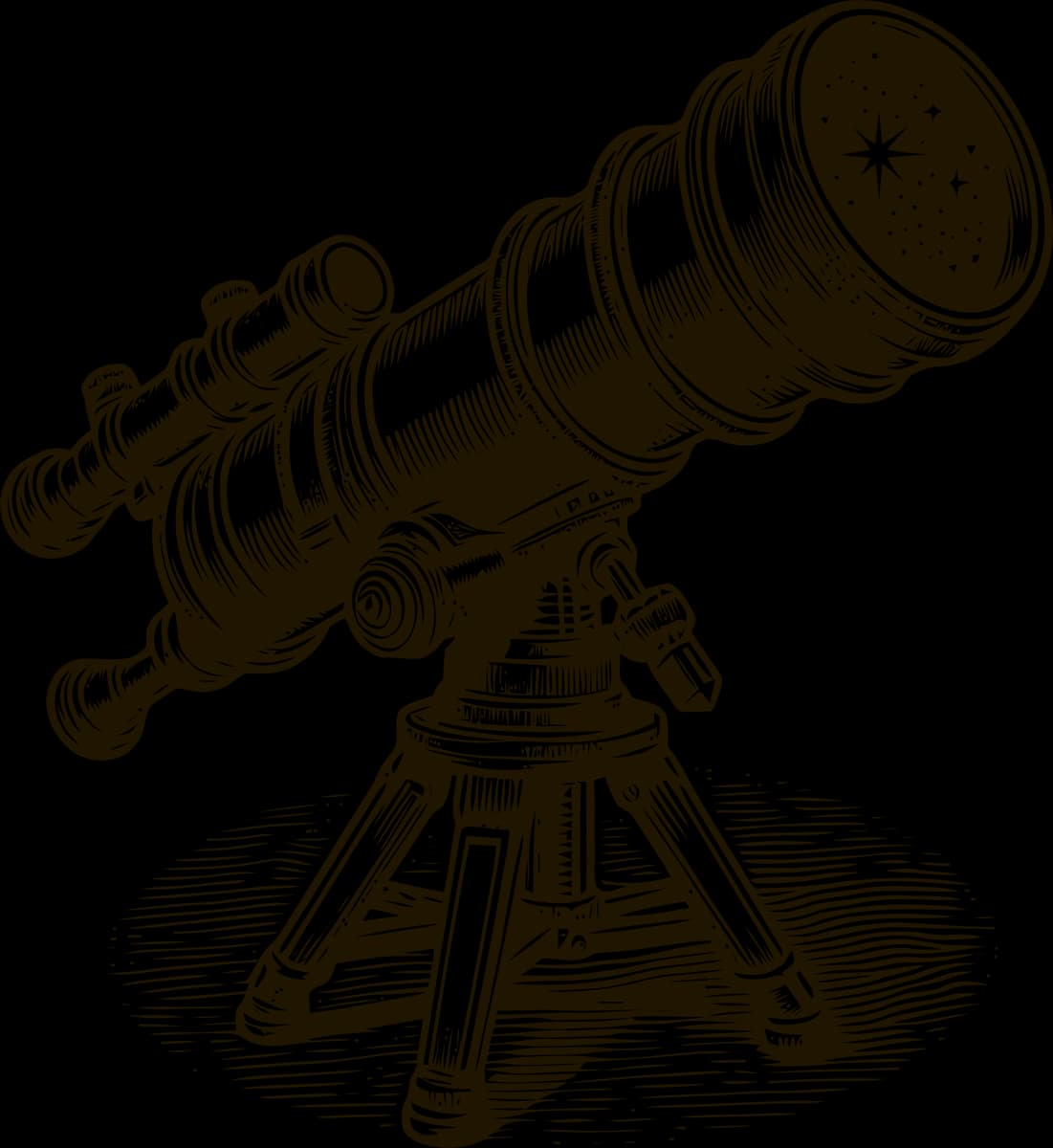 Engraved brass telescope on a tripod