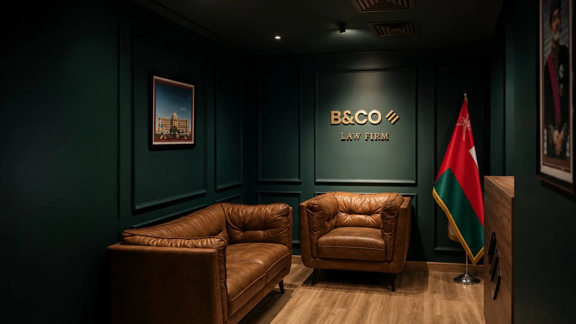 The reception lounge at the firm's Muscat office